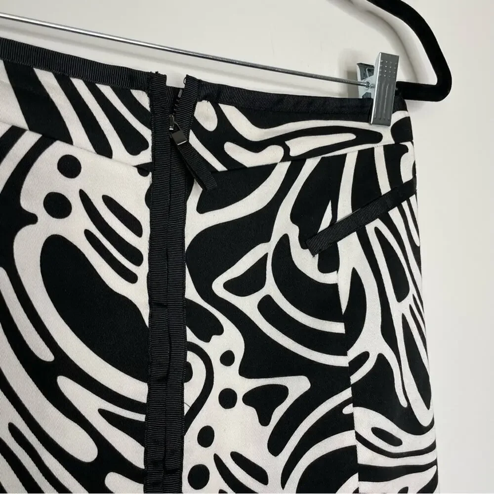 Etcetera Black Patterned Pencil Skirt with Zipper Detail 2